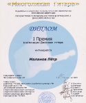 Диплом Петра Маланова - Многоликая Гитара